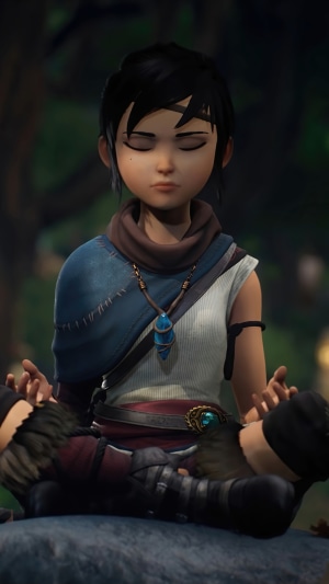 Kena from Kena: Bridge of Spirits meditating