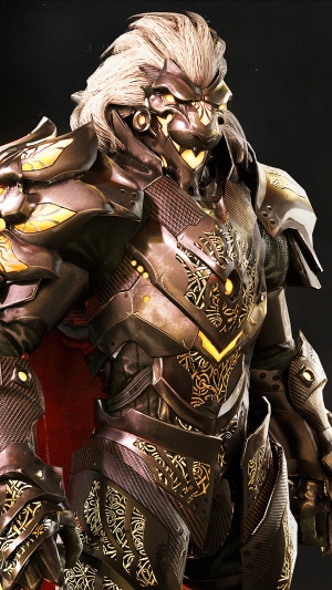 Knight with lion helmet from Godfall