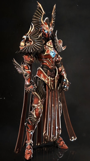 Godfall character in ornate armor