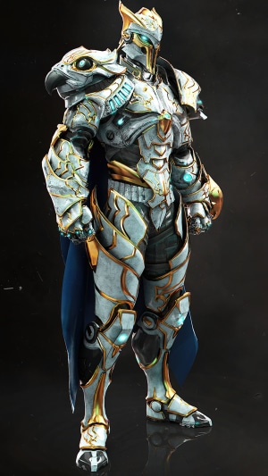 Knight in ornate armor from Godfall