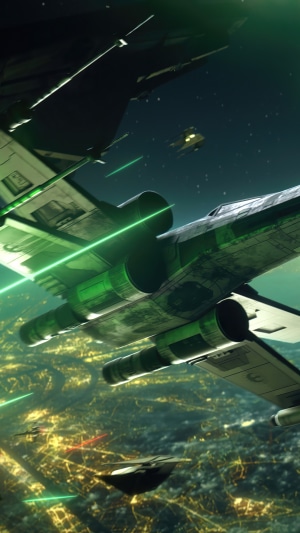Star Wars Squadrons X-Wing and TIE Fighters in battle