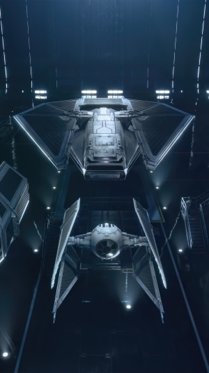 Star Wars Squadrons TIE Fighters in Hangar