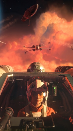 Star Wars Squadrons Pilot in X-Wing Cockpit
