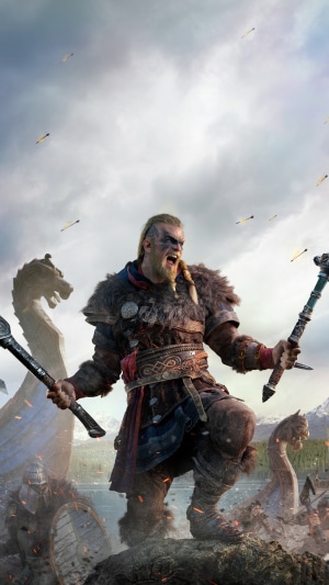 Eivor from Assassins Creed Valhalla in battle