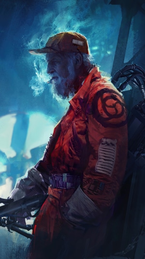 Man in orange suit smoking in Nemesis Distress
