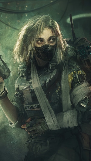Woman with "Nemesis" patch from The Division