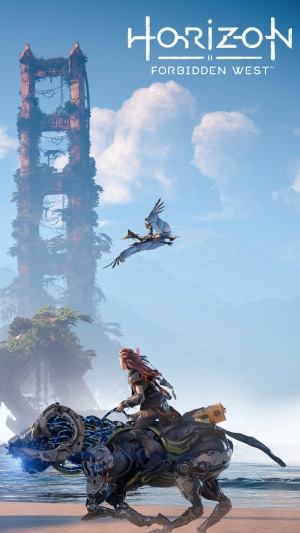 Aloy from Horizon Forbidden West on a mount