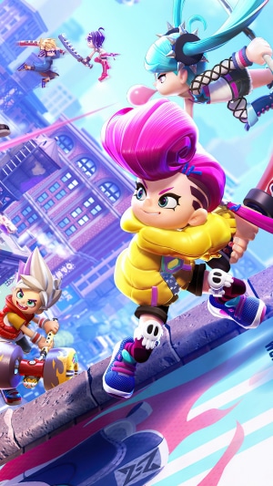 Ninjala characters in a city battle