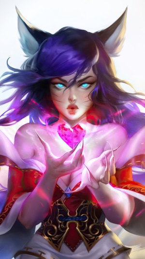 Ahri from League of Legends with magic heart