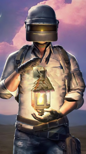 PlayerUnknown's Battlegrounds character holding a lantern