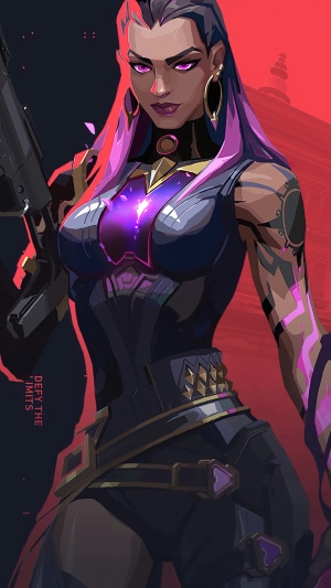 Reyna from Valorant holding a gun