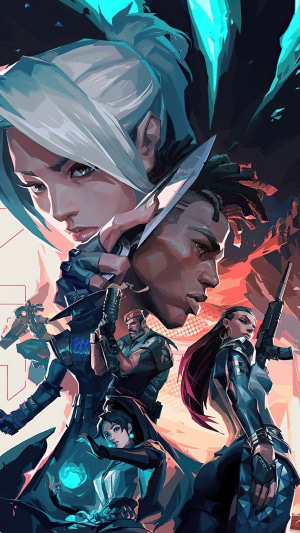 Valorant characters Jett, Phoenix, Reyna, Brimstone, Sage, Cypher, Raze