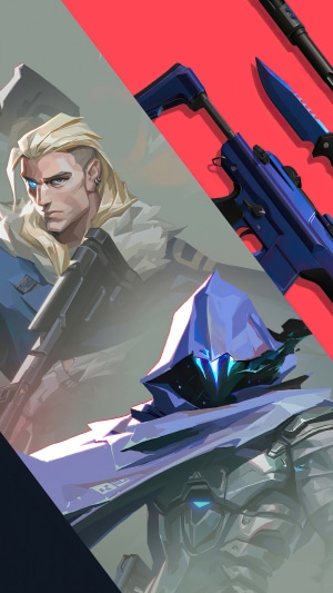 Omen and Sova from Valorant with weapons