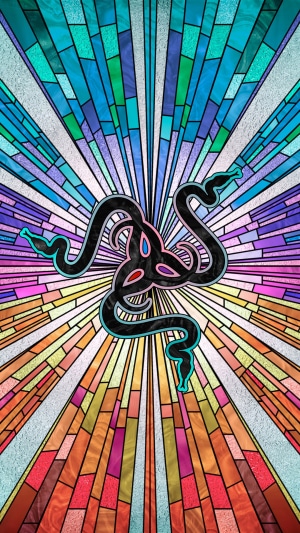 Razer Logo Stained Glass Abstract Art