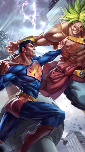 Superman vs Broly from DC Comics and Dragon Ball