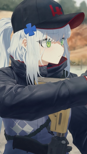 HK416 from Girls Frontline holding a rifle