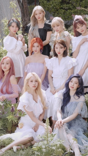 TWICE Kpop Girls in White and Blue Dresses