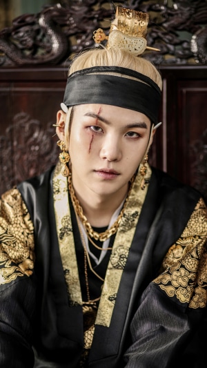 Agust D as a Korean King with Scars