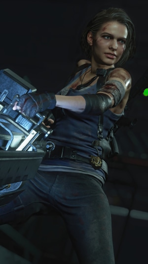 Jill Valentine from Resident Evil 3 with a Railgun