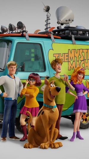 Scooby-Doo characters with the Mystery Machine