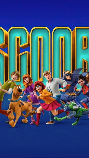 Scoob! Movie characters with Scooby-Doo and Dynomutt
