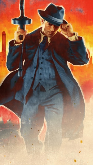 Mafia Definitive Edition character with Tommy gun