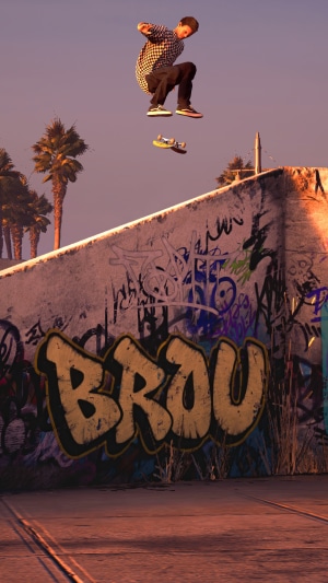 Tony Hawk's Pro Skater 1 + 2 Skateboarder performing a trick