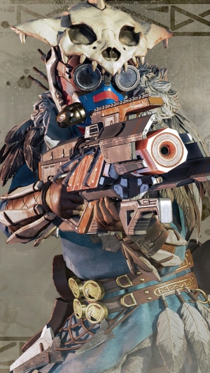 Bloodhound from Apex Legends holding a rifle