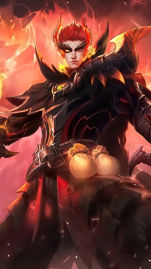 Valir from Mobile Legends in Fiery Armor