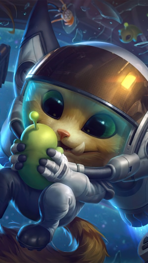 Gnar from League of Legends in astronaut suit
