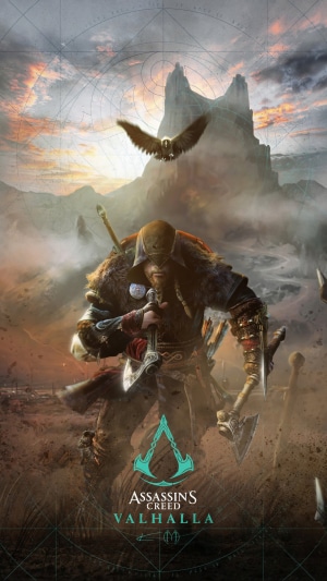 Eivor from Assassin's Creed Valhalla with an eagle