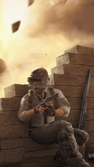 PUBG Mobile character with shotgun and pistol