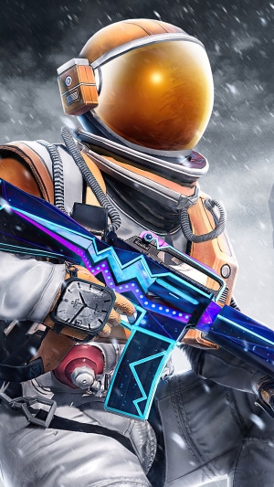 Astronaut with a futuristic gun in PUBG Mobile