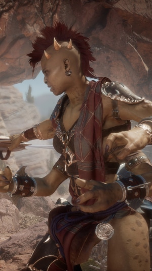 Sheeva from Mortal Kombat 11 in action