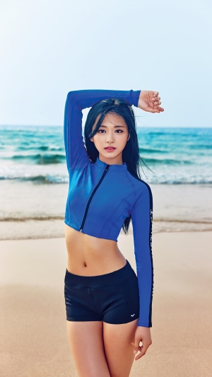 Chou Tzuyu from TWICE Kpop on a beach