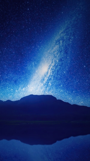 Milky Way over Mountains and Lake