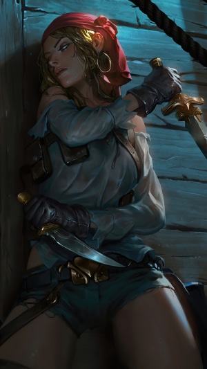 Pirate woman with swords in Legends of Runeterra