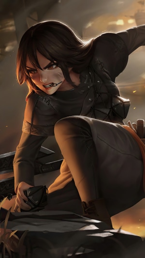 Girl with chain in mouth from Legends of Runeterra