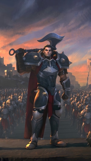 Darius from League of Legends with an army