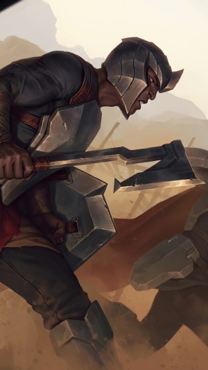 Soldier with axe and shield in Legends of Runeterra
