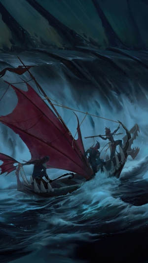 Legends of Runeterra ship in stormy seas