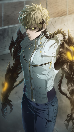 Genos from One Punch Man in Cybernetic Armor