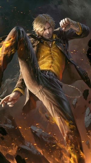 Sanji from One Piece performing a kick