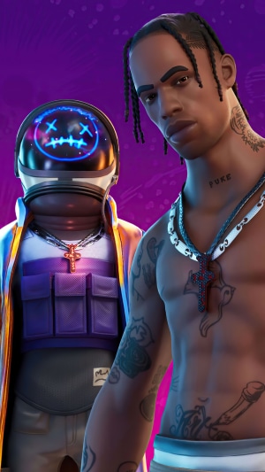Travis Scott and Astro Jack from Fortnite