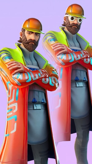 Fortnite characters with orange and green coats