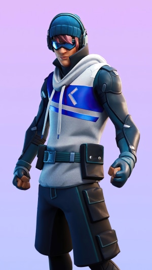 Fortnite character with blue beanie and headphones