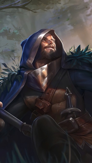 Man with hood and sword from Legends of Runeterra