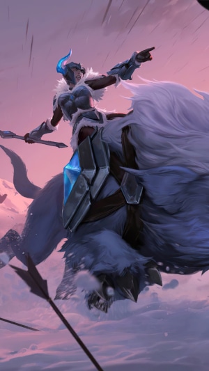 Sejuani from League of Legends riding a beast