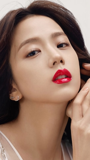 Jisoo from Blackpink with red lipstick