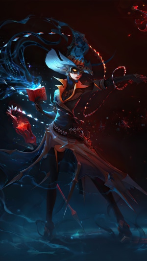 Fantasy Mage with Mask and Book